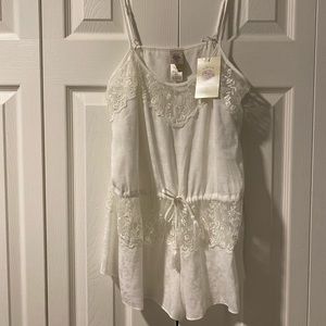 In Bloom Romper 100% Rayon with Lace Trim